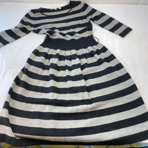 3.1 Phillip Lim Gray & Black Striped 100% Merino Wool Dress Size Small - Picture 14 of 16